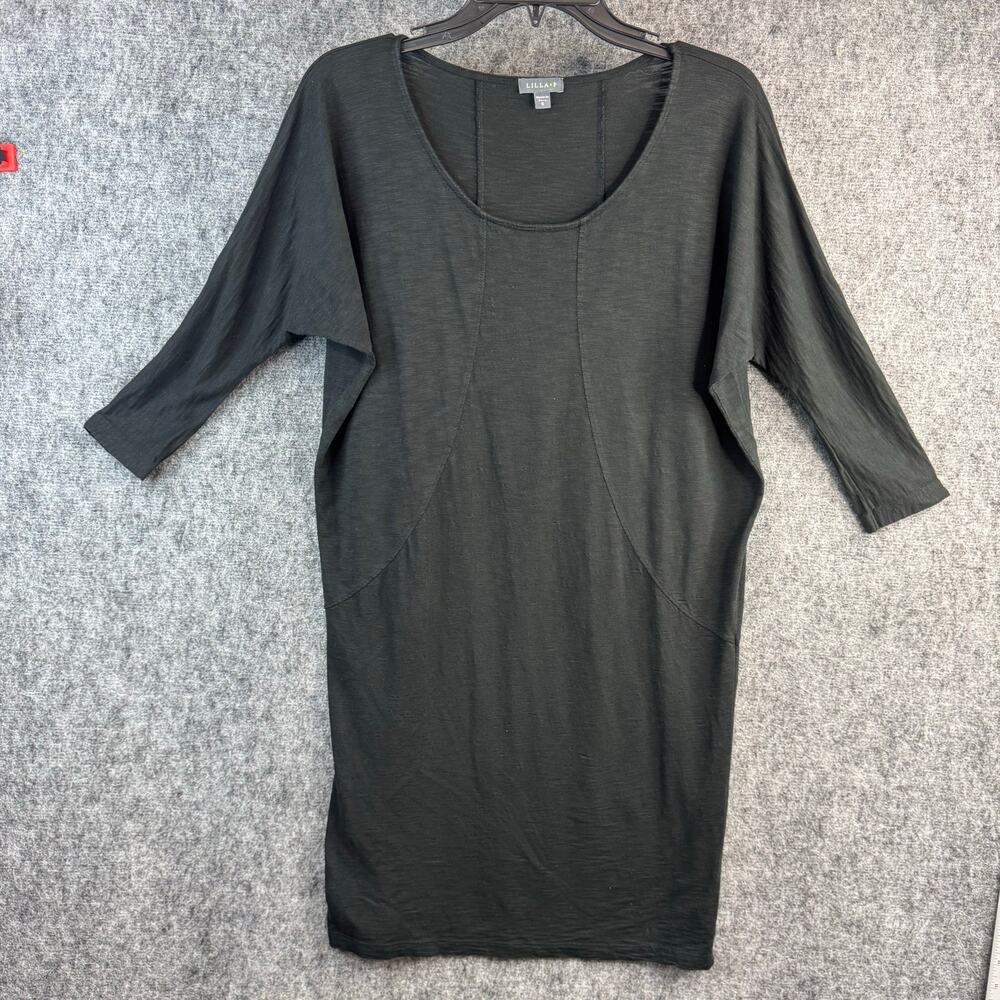 Lilla P Women's Gray Dolman Sleeve Knit Dress Tunic Minimalist Size Small